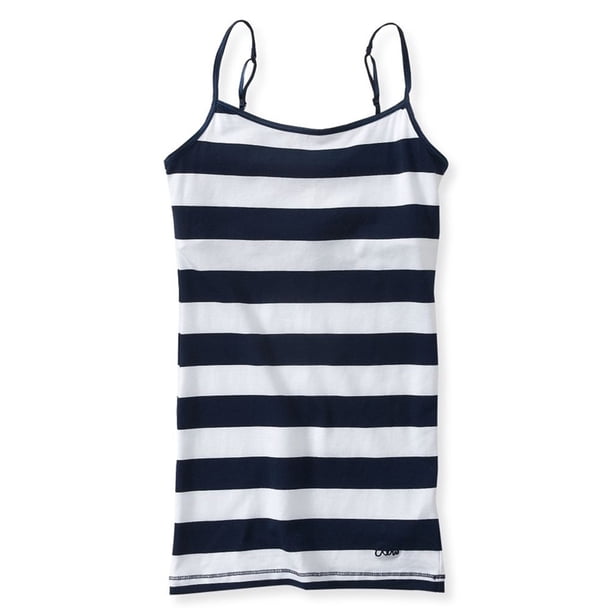 Aeropostale - Camiseta de tirantes para mujer, diseño de rayas, color azul, XS Aeropostale Cami