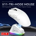 thumbnail image 2 of ATTACK SHARK X11 Gaming Mouse with Magnetic Charging Dock, PixArt PAW3311 Gaming Sensor, BT/2.4G Wireless/Wired Gaming Mouse, 22000 DPI, Office Mice Gamer Mice for Win11/Xbox/PS/Mac (White), 2 of 9