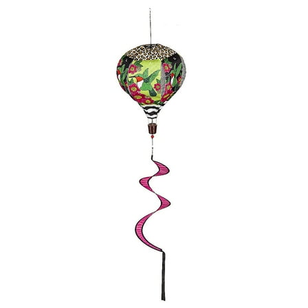 Evergreen 55 in. Spring Hummingbird Burlap Balloon Wind Spinner