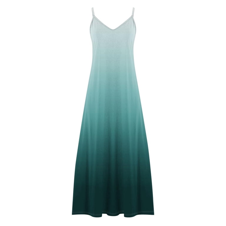 ZQUUVOU Women's Boho Maxi Dress V Neck Sleeveless Sundress Gradient  Vacation Beach Sundresses Loose Maxi Dresses Casual Outfit Olive Green -  Walmart.com