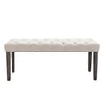 thumbnail image 5 of Upholstered Tufted Bench , Velvet Dining Bench Bedroom Bench  Footrest Stool Accent Bench for Entryway Dining Room Living Room, Beige, 5 of 10