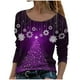 thumbnail image 1 of Camisas Navideñas Para Mujer, Camisas Informales Florales de Manga Larga, Jersey de Cuello Redondo Liso, Túnica Holgada, Tops, Blusa de Manga Larga Con Estampado de Árbol de Navidad Odeerbi  ODB121221, 1 of 5