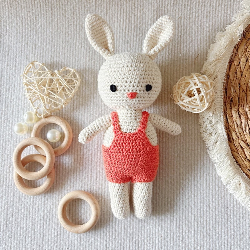 Crochet Handmade Large Rabbit in Overalls Amigurumi Toy – Charming, Adorable, and Ideal for Gifting and Decor