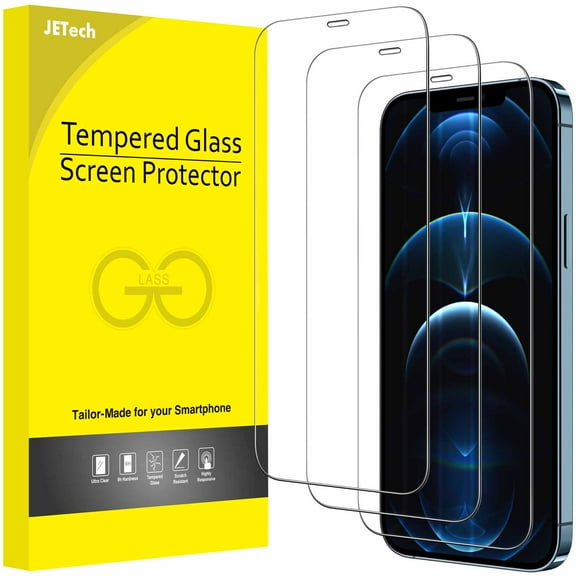 JETech Full Coverage Screen Protector for iPhone 12 Pro Max 6.7-Inch, 9H Tempered Glass Film Case-Friendly, HD Clear, 3-Pack