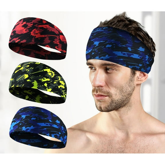 Worgeous  3 Pcs Sweatbands Hair Athletic Head Headbands for Men Man Fitness
