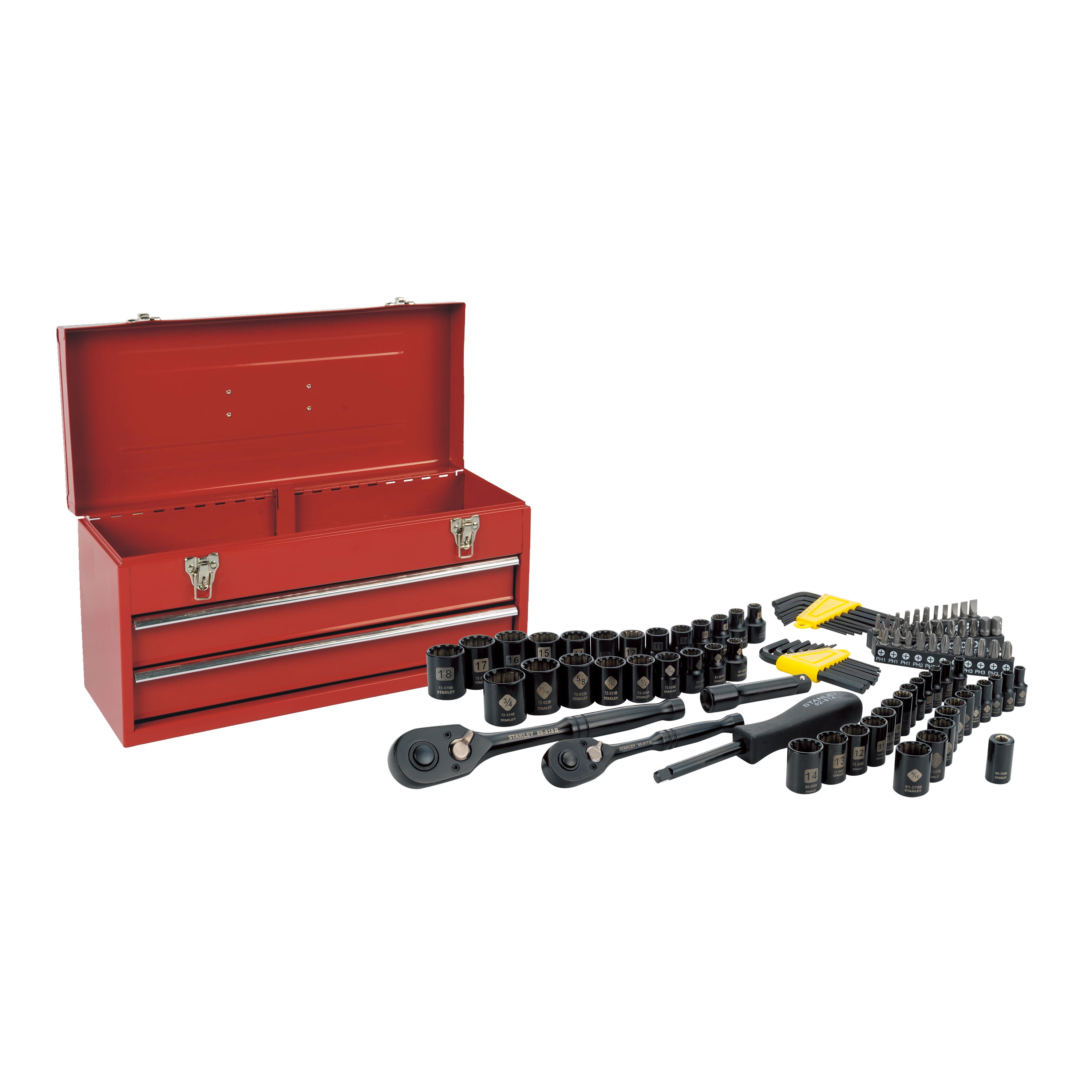 STANLEY 101-Piece Universal Mechanics Tool Set with Metal Tool Box | STMT81564 by Stanley Black & Decker