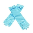 thumbnail image 3 of 1 juego de 3 pares de guantes de princesa de satén para niñas Guantes de fiesta con lazo de boda para fiesta de niños （Blanco + Rosa + Azul claro), 3 of 4