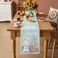thumbnail image 2 of Happy Easter Table Runner 36 Inches, Cute Bunny Colorful Eggs Spring Flowers Blue Purple Bed Runner Dresser Scarves Tabletop for Indoor Outdoor Parties/Ceremony/Banquet, 13"x 36", 2 of 8
