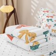 thumbnail image 5 of Homewish Colorful Ribbon Bow Kids Zipper Twin Comforter Sets with Fitted Sheet and 2 Pillowcases,Watercolor Cute Bowknot Zipper Bedding Set For Girls,Reversible,4-Piece, 5 of 7