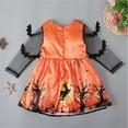 thumbnail image 5 of MUXiin Toddler Girls Halloween Bat Print Mesh Long Sleeve Party Dress with Ruffle Skirt for Fall Celebrations Halloween Dress For Girls for 12-18 Months, 5 of 9