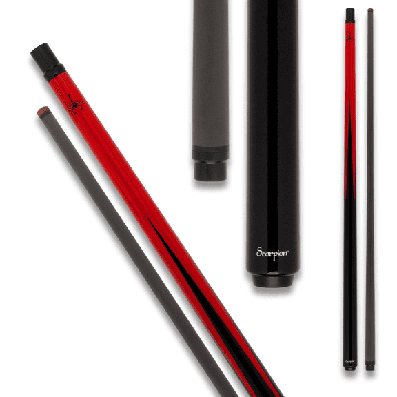 Scorpion SCO120 Red Sneaky Pete Cue with Carbon Fiber Shaft Billiard Stick Billiards Cues