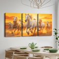thumbnail image 3 of Hieng 3Pieces Animal Canvas Wall Art Decor Set Modern Giclee Artwork Painting Abstract Colorful Horses Wall Art for Living Room Home Decoration Unframed, 3 of 6