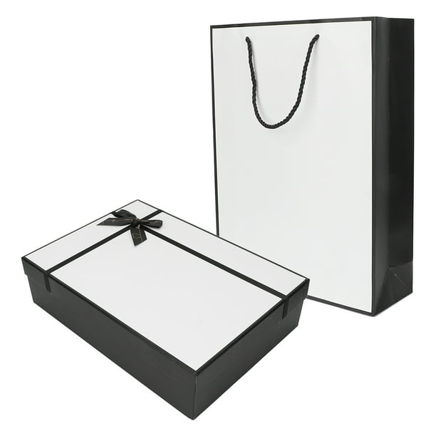 Boîtes D'emballage Cadeau, Boîte-cadeau Noire Et Blanche Ruban Bowknot  Square à La Recherche D'un Mariage Halloween 