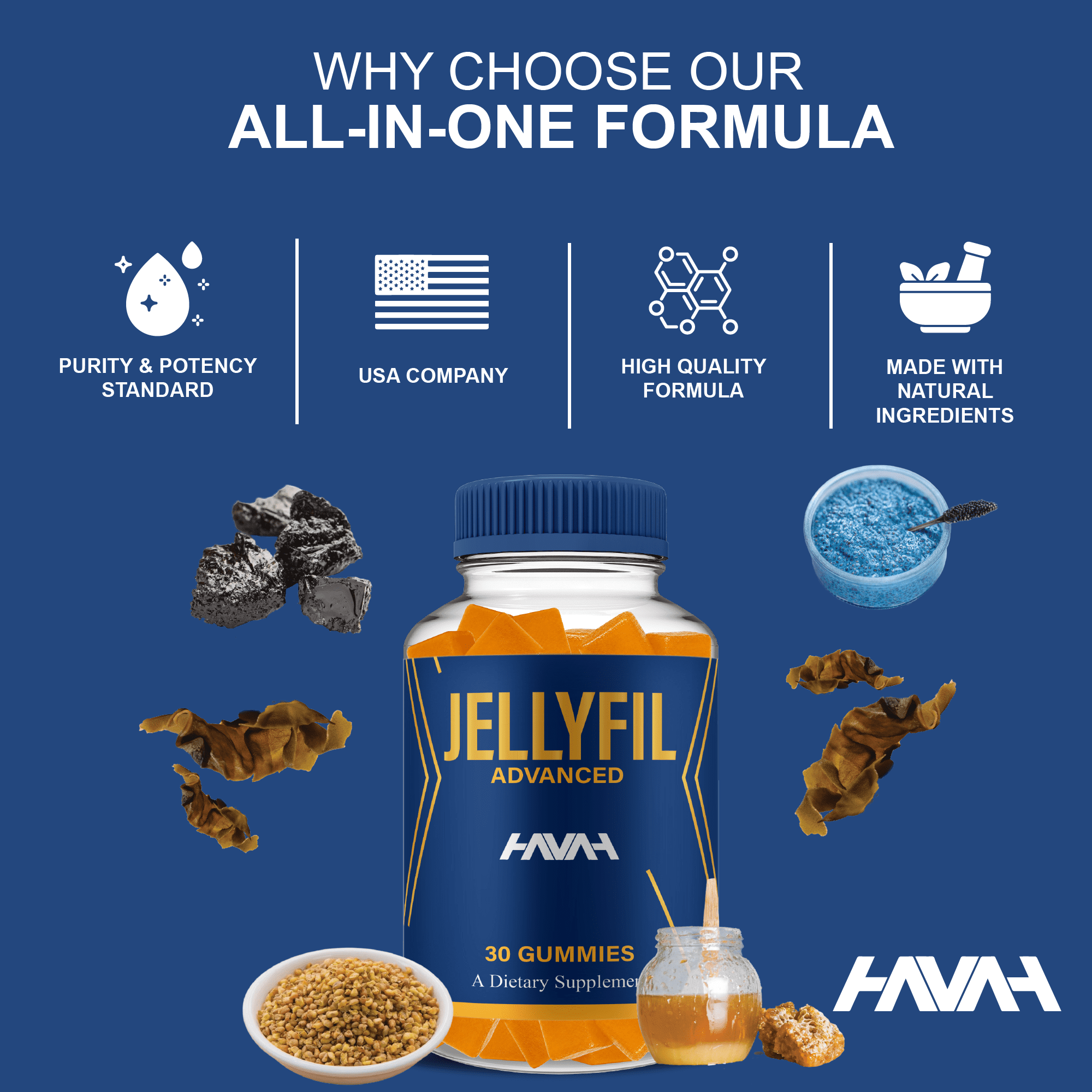 Jellyfil Support Supplement, Jelly Fill Premium Formula (30 Gummies)