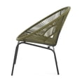 thumbnail image 6 of GDF Studio Carver Modern Rattan Outdoor Basket Chairs, Set of 2, Green, 6 of 8