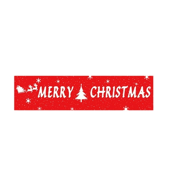 Merry Christmas Banner, Red Black Buffalo Plaid Xmas Sign Various Pattern Design for Christmas Party, Outdoor Indoor Yard Decoration (C)