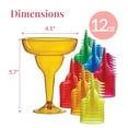 thumbnail image 3 of Prestee Multicolor Disposable 48 Plastic Margarita Glasses - 12 oz Hard Cocktail Cups for Cinco de Mayo Fiesta, Taco Party and Mexican Decorations - Fiesta Party Decorations - Large (Pack of 48), 3 of 6