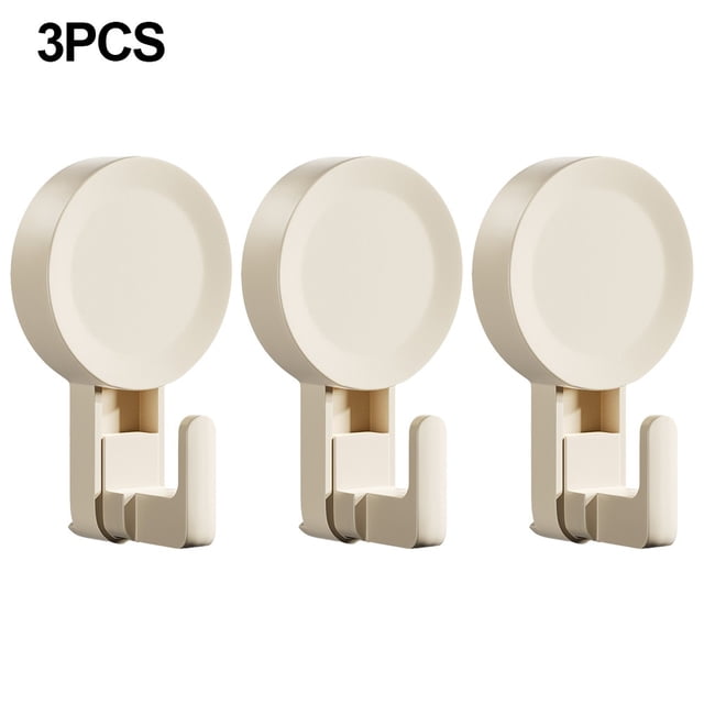 BUYISI Suction Cup Hooks Waterproof Hangers For Shower And Kitchen Hooks Removable 3 Single Hook
