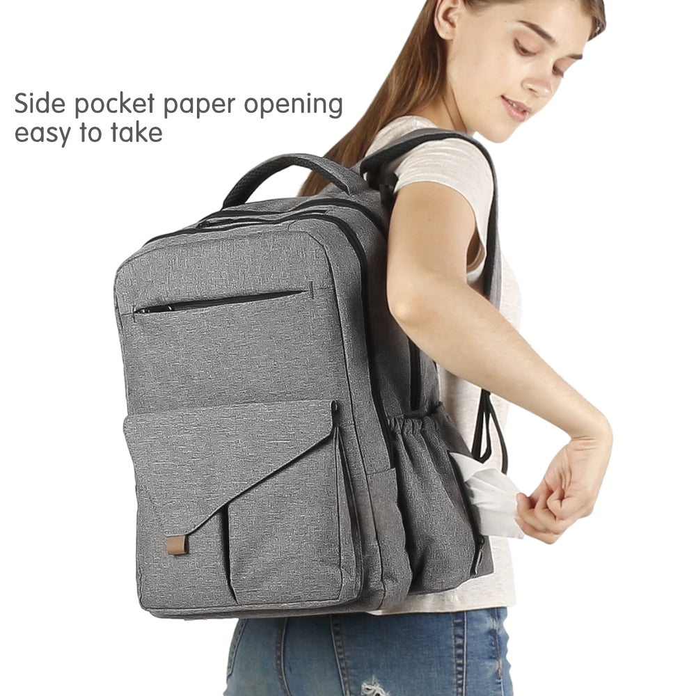 Baby Diaper Bag Tote Backpack Stroller Hanging Bag Portable Multifunction Diaper Organizer Storage Bag Mommy Bag for Outdoor Travel