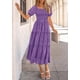 thumbnail image 3 of Vestido PRETTYGARDEN Verano 2025 Midi Cuello Cuadrado Morado Talla L, 3 of 6