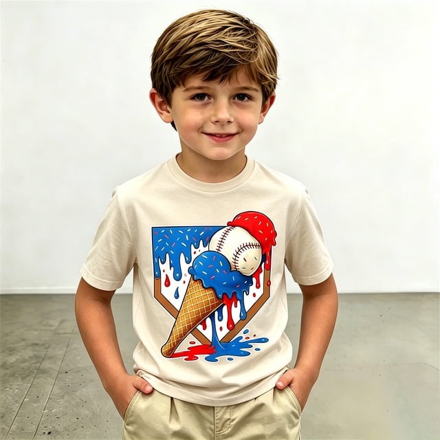 Chemises pour Garçons Filles Col Rond Garçons T-Shirts à Manches Courtes Filles Chemises d'Été Garçon Pyjamas 10-11 Ans