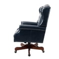 thumbnail image 3 of 14 Karat Home Vegan Leather Office Chair with Arms and High-Back, Height-adjustable Task Chair with 360-degree Metal Wheels, Navy, 3 of 10