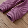 thumbnail image 6 of Newborn Infant Baby Girl Clothes Long Sleeve Romper Pants Headband headband Outfits Set ( 3-6 Months, Purple), 6 of 6