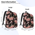 thumbnail image 3 of Picia Rose Flowers Printed Canvas Daypack - Stylish and Durable Vintage Compact Backpack - Class, Work, Travel, or Laptop Bookbag,Organized Compartments-Small, 3 of 6