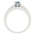 thumbnail image 4 of Clara Pucci 14K White Gold Round Cut 0.5Ct Synthetic Blue Moissanite Engagement Ring + Matching Band - Luxury Box Included, 4 of 7