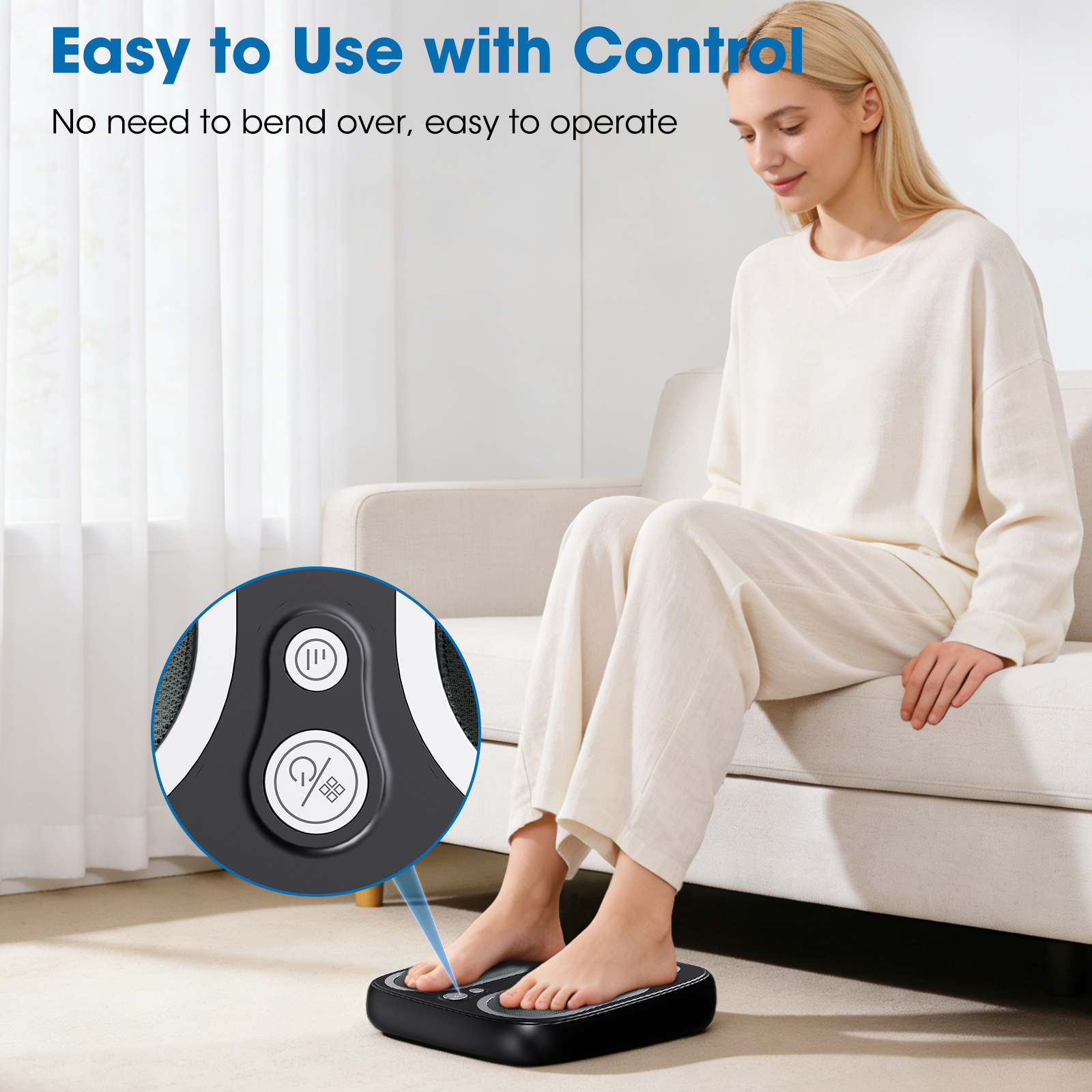 Foot Massager Machine with Heat, Shiatsu Deep Kneading Foot Massager, Compression, 3 Massage Modes, Auto-Off Timers, Gifts for Women Men