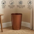 thumbnail image 4 of HOLDN’ STORAGE Small Trash Can with Open Top for Compact and Tight Spaces – 1.58 gal Capacity, Copper, 4 of 8
