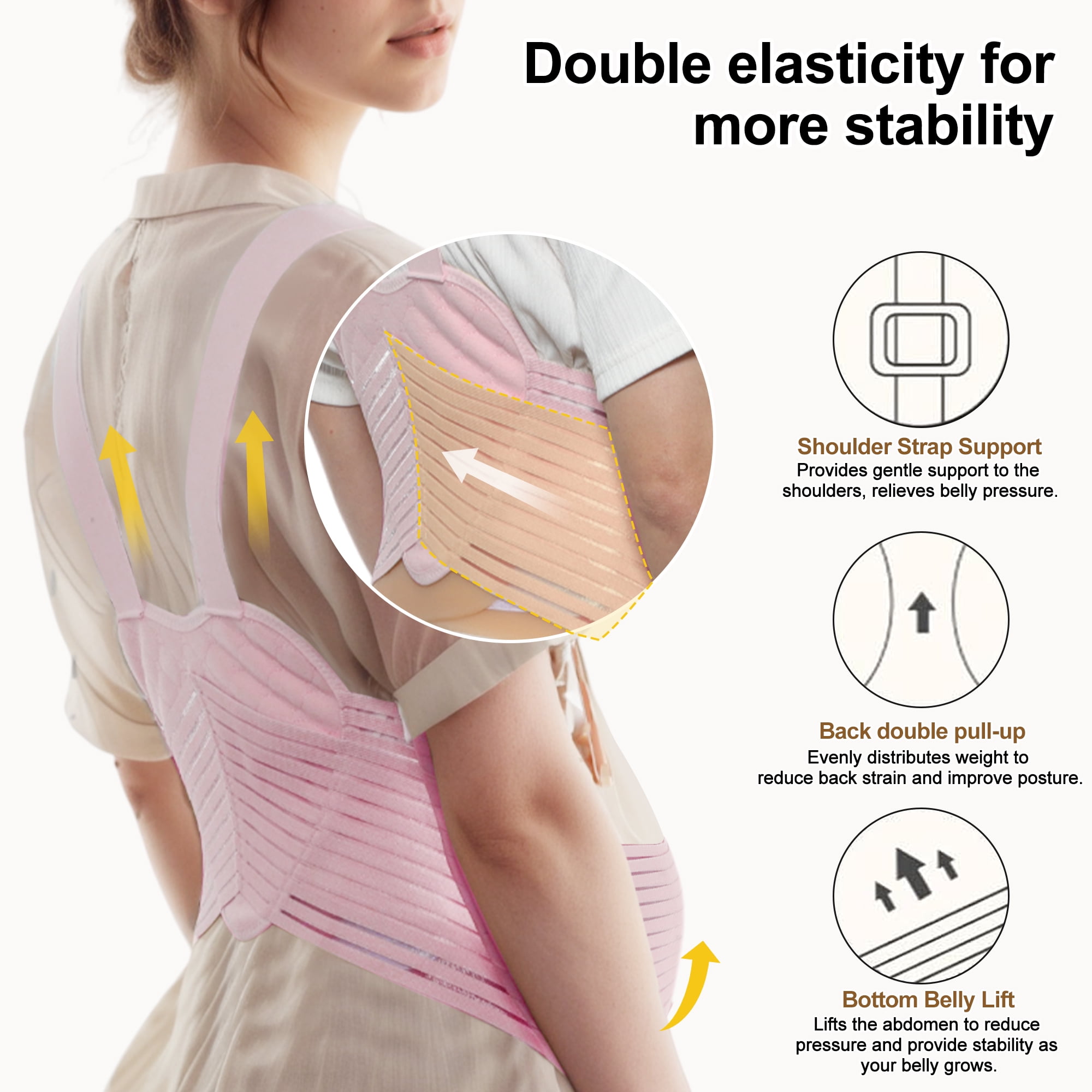 Unique Bargains Maternity Support Belts Pregnancy Belly Band 1 Pc XX Large Pink