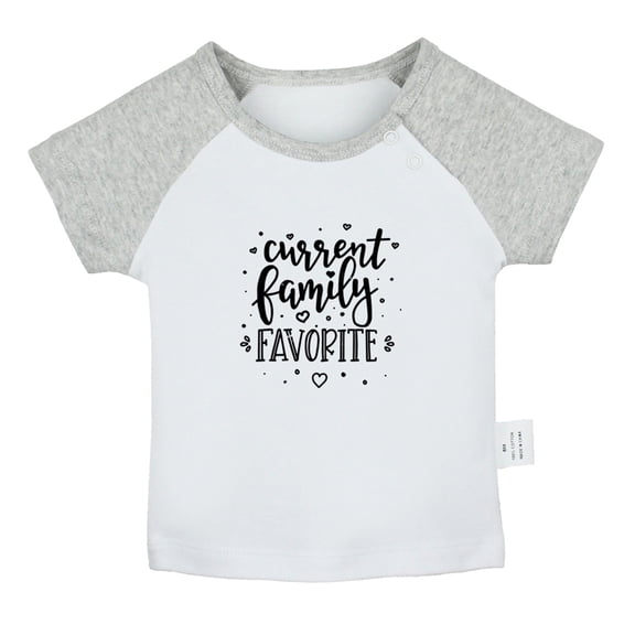Current Family Favorite Funny T shirt For Baby, Newborn Babies T-shirts, Infant Tops, 0-24M Kids Graphic Tees Clothing (Short Gray Raglan T-shirt, 6-12 Months)