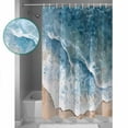 thumbnail image 3 of Aqua Coastal Shower Curtains for Bathroom Waterproof Fabric Bath Curtains Decor Bath Tub Curtain Summer Beach Seaside Nautical Decorative Shower Curtain Sets with 12 Hooks, 72x72 Inch, 3 of 6