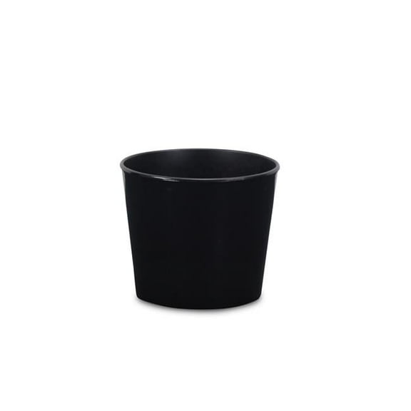 Cheungs PP-104BK 6 in. Round Tapered Recycled Plastic Planter, Black