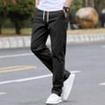 thumbnail image 2 of Summer New Men's Thin Cotton Casual Pants Business Solid Color Stretch Trousers Brand Male Sports Trousers Black M, 2 of 4