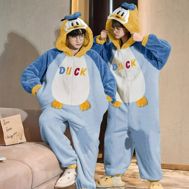 Pijamas con capucha para hombre y mujer monos gruesos de Anime ropa de dormir de gato coreano mono suelto suave y calido para el hogar Invierno Bodega Aurrera en linea
