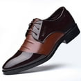 thumbnail image 4 of Tawop Dress Shoes for Men Faux Leather Casual Dress Shoes Comfy Business Lace Up Soft Sole Oxfords Brown Size:8, 4 of 4