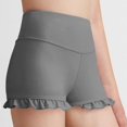 thumbnail image 2 of Jalioing Girls Dance Shorts Elastic High Waist Ruffle Trim Athletic Yoga Shorts Gymnastic Workout Biker Shorts, 2 of 7