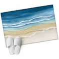 thumbnail image 2 of Navy Blue Gradient Beach Washable Small Entryway Area Rugs 2'x3', Abstracts Seaside Ocean Wave Coastal Low Pile Throw Rug Non-Slip Sturdy Edge Binding Carpet for Front Door Floor Room Entry, 2 of 9