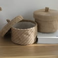 thumbnail image 4 of AMERTEER Promotion Clearance! Round Baskets with Lids - 1pc Decorative Jute Baskets with Lids for Organizing - Natural Jute Rope Lidded Baskets - Storage Baskets with Lids A2, 4 of 7