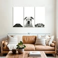 thumbnail image 2 of Elephant Stock Curious Dogs Wall Art - Horizontal Multi Panel Canvas - Living Room Wall Decor - Animal Multi Panel - White And Gray Decor - 57" x 36", 2 of 4