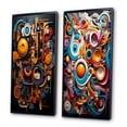 thumbnail image 3 of Designart "Vibrant Rhapsody Opt Art painting II" Op Art Framed Wall Art Set Of 2 - Multi-Color Abstract Framed Wall Art Set Of 2, 3 of 6