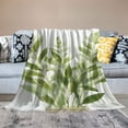 thumbnail image 2 of Fenyluxe Green Leaves Throw Blanket Bedding Cozy Lightweight for Couch Sofa Bed All Seasons Gifts 60x80in, 2 of 6