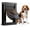 Black, variant on Aluminum Dog Door 3 Flaps Black Medium Doggy Door 18" x 12" Heavy Duty Doggie Door for Door Metal Pet Door with Lockable Sliding Panel, 1 Insulation Flap and Telescoping Tunnel, for Dogs up to 45lb