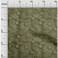 thumbnail image 2 of oneOone Cotton Silk Dark Olive Green Fabric Asian Paisley Craft Projects Decor Fabric Printed By The Yard 42 Inch Wide, 2 of 4