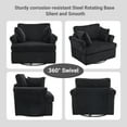 thumbnail image 5 of Ktaxon Swivel Accent Chair, 360-Degree Rotation Reading Chair, Corduroy Fabric Sofa with Armrest Pockets, Solid Metal Base, Perfect for Living Room Bedroom Black, 5 of 8