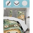 thumbnail image 3 of Quilts Queen Size Bedding Set, Thanksgiving Reversible Summer Quilt 3 Pieces, Fall Scarecrows Pumpkin Daisy Buffalo Plaid Lightweight Bedspreads Coverlets with 2 Pillow Shams for All Seasons, 3 of 5