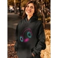 thumbnail image 2 of Glowing Headphones. Hoodie Women -Image by Shutterstock, Female Small, 2 of 4