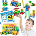 thumbnail image 1 of HHHC Jouets STEM - Jouets Éducatifs de Construction pour Enfants de 4 à 8 Ans avec 163 Pcs, Outils, Guide de Conception et Boîte de Rangement pour Enfants, 1 of 7